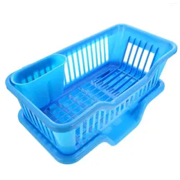 Escorredor de talheres de plástico para armazenamento de cozinha, rack de secagem de pratos, bico de água, escorredor de talheres