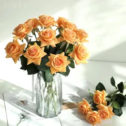 장식용 꽃 시뮬레이션 싱글 장미 인공 가정 가구 포지 포지티브 소품 휴가 선물 보습 장미