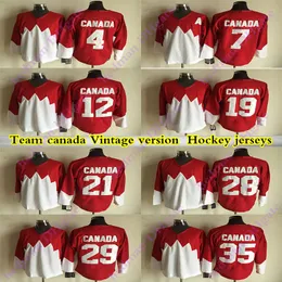 1972 Team Canada CCM Maglie vintage 4 BOBBY ORR 7 PHIL ESPOSITO 12 YVAN COURNOYER 29 KEN DRYDEN 19 PAUL HENDERSON Maglia da hockey 87