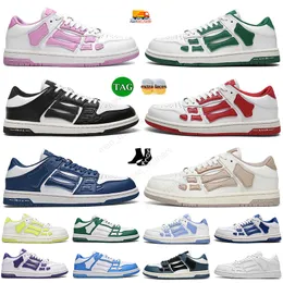 2024 Amiress Casual Shoes Skel Top Low Bone Skeleton Men Men Men Triple Blay Blue Pink Red Red Green Hoded Mander Treakers Treakers Jogging Athletic