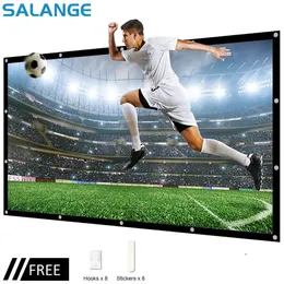 شاشات الإسقاط شاشة Salange Projector Portalla Pantalla Proyector 60 100 120 بوصة 16 9 شاشة فيلم بوليستر في الهواء الطلق للسفر مسرح منزلي 231206