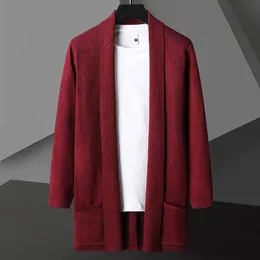 Męskie kurtki Automne w stylu Coreen Hommes Pull Epaissir et Velours Hommes Cardigan Avec Sukces Pull Manteau Rayure Veste S-5xl 231205