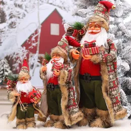 Dekoracje świąteczne duże lalki Świętego Mikołaja 60 cm świąteczne lalki 2024 Prezent Wesołych Dekoracje świąteczne dla ozdób domowych Natal Navidad 231207