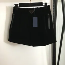 Short en velours de luxe pour femme, pantalon court de styliste, avec fermeture éclair, pour fête, Banquet, personnalité, charme, vêtements