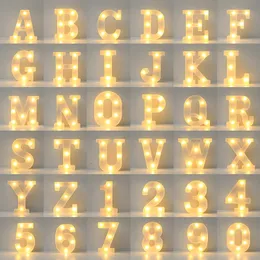 Other Event Party Supplies Alphabet LED Letter Lights Luminous Number Lamp Battery Night Light for Wedding Birthday Christmas Home Decoration 231207