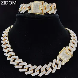 Pendant Necklaces Men Women Hip Hop Chain Necklace for Fashion party 20mm width Rhombus Cuban Chains Necklace Hiphop Iced Out Bling jewelry 231204