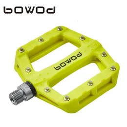 Bike Pedals BOWOD Lightweight Nylon Sealed Bearing Pedal Cycling Flat Anti-slip Bike Pedals Bicycle Pedal 9/16" BMX Bicycle Accessories 231207