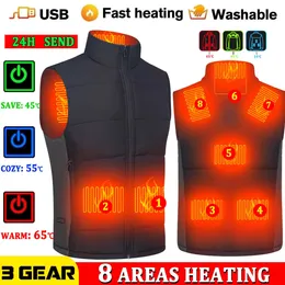 Men's Vests Heating vest men winter jacket women Warm Electric Thermal Waistcoat Fish Hiking Outdoor camping Infrared USB Heated vest jacket 231206