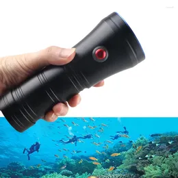 Flashlights Torches Super Bright Diving 3 Modes IP68 Highest Waterproof Rating Professional White Light Powered By 18650 Battery