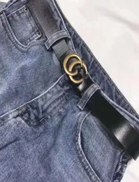 سراويل جلدية متتامى العتيقة الكورية مع رسالة G Women039S Belt3184934