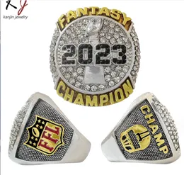 Anelli a fascia Q0sc 2023 Fantasy Football Ring Ffl Champion Drop Delivery Jewelry