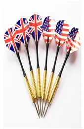 6PCS Profesjonalne stalowe strzałki Zestaw z dwoma miłymi ładnymi wzór flag Punkty Igły Darts5505748