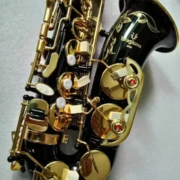 Hochwertiges, in Eb gestimmtes Yanagis-Altsaxophon A-991, vernickeltes, schwarzes Gehäuse, goldene Tasten, japanisches handgefertigtes Altsaxophon für Jazzinstrumente mit Koffer