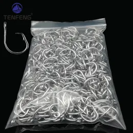 Balıkçılık Kancaları 50-500 PCS Toptan Paslanmaz Çelik Dikenli Gözlü Fishooks Daire Balık Hook Tuna Yem Jig Tek Jigging Okyanus Deniz Balıkçılık Pesca 231204