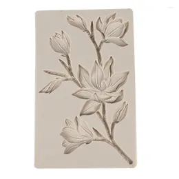 Stampi da forno Stampo in silicone per fondente Strumenti per decorare torte Forma di fiore di magnolia Pasta artigianale per zucchero Candela fai da te Artigianato in resina Art