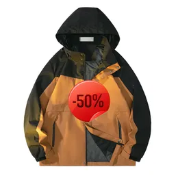 Julrabatt Mens hoodies tröjor Fashion Storm Jacket Stor storlek Ny hösttrend Löst färg Matchande enkelt avslappnad vattentät par Stone Coat Tren