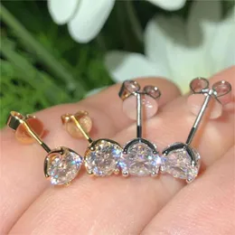 Wholesale Factory Price 10k 14k 18k Solid Real Gold Vvs Moissanite Diamond Stud Earrings for Women Men 0.5ct 1ct 2ct 3ct 4ct