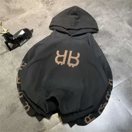 Paris Fashion Brand 2024 New Hoodie Handmade Polished Mud Dyed Hooded Sweater for Men and Women B Family for Stylish hoodie with texture