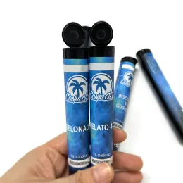 Prerolled kottar 5 Alternativ anslutna svarta plastiska förhandsrör flaska med töjningsetiketter anpassade tryckta klistermärken Cali Packaging Tube 12 ll