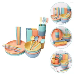 Geschirr-Sets, 4 Weizenbesteck, exquisites Geschirr, zarte Strohgabeln, Spülmaschine, Küchenzubehör, Lieferungen, Zuhause, leichte Schüssel, Tasse, Teller