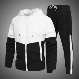 Pista da uomo trackuit primaverile autunno tracce set casual set maschio joggers joggers con cappuccio giacche da abbigliamento sportivo da 2 pezzi set hip hop running sport sport sports 5xl 231206