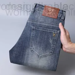 Heren jeans ontwerper jeans ontwerper high -end digitale gedrukte heren nieuwe lijn elastische slanke fit denim broek ux1n cnd0 qu3k