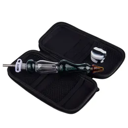 ChinaFairprice NC034 Raucherrohre Beutel Set Calabash -Stil etwa 6,81 Zoll Bubbler DAB Rig Glas Wasser Bong 10mm Titan Quarz Keramik Nagel Clip Dabber Tool