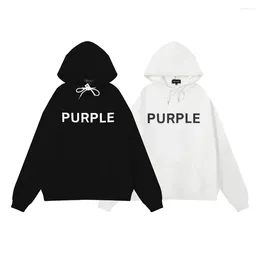 Men's Hoodies Purple Brand Mens Fashion Simple Printed Hoodie Casual Clothing Cotton Tops Pullover Sweatshirt For Men