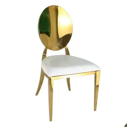 Matsal möbler rostfritt stål stol guldfest el bankett stolar droppleverans hem trädgård dhlwn