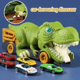 Elétrica RC Track Dinosaur Toy Play Vehicle Game para Boy Car Truck Crianças Montessori Presente Kid Racing com Mini 231207