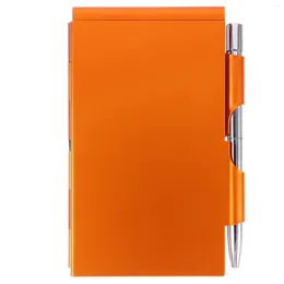 Clamshell-Notizbuch-Tagebuch-Hülle, kleine Notizblöcke, Metall-Notizblock, Schreibtasche, Stifthalter, Mini-Büro
