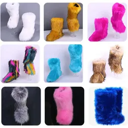 Boots Kids Boots Winter Shoes Faux Fur Toddler Girl Boots Fashion Colorful Fur Children Ankle Snow Boots Warm Shoes Girls CSH954 231207