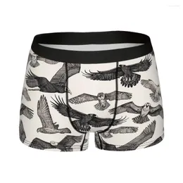 Cuecas aves de rapina calcinha de algodão preto masculino roupa interior confortável shorts boxer briefs