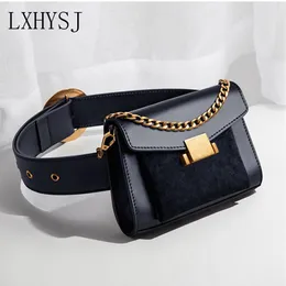 Women Weavt Belt Belt Bags Fashion Leature Leather Fanny Pack New Hip Package Pearl Chain Packs Chest Crossbody Bag MX2002959