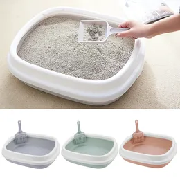 Other Cat Supplies Cat Litter Box Pet Toilet Bedpan Kitten Dog Tray with Scoop 1 Set Excrement Training Sand Boxes Anti-Splash 231207