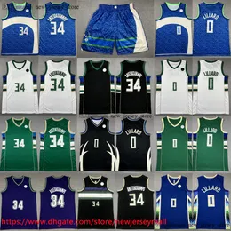 2023-24 New City Basquete 0 DamianLillard Jersey Costurado 34Antetokounmpo Respirável Esportes Home Away Preto Branco Bege Jerseys Camisas Shorts Calças