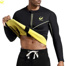 Fiess Sportwear Sauna-Jacke für Herren, Neopren-Schweiß, lange Ärmel, Gewichtsverlust-Oberteil, dünnes Schlankheits-Körperformer-Fettverbrenner