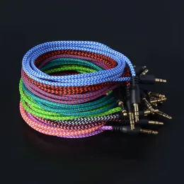 스마트 폰 PC MP3 헤드폰 스피커 ZZ를위한 꼰 오디오 보조 케이블 1m Wave Aux Extension Male -Male Stereo Car Nylon Cord Jack에서 나일론 코드 잭