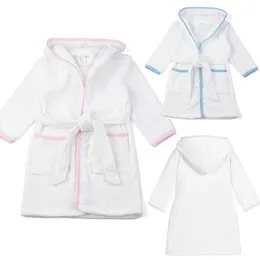 Toalhas Robes 100% Algodão Crianças Roupões de Banho Branco Terry Toweling Crianças Roupões Com Cordão Roupas Unissex Meninas Meninos Roupões 231208