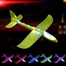 Led Rave Toy Glowing Plane 3speed Flashing Exquisite Safe Kids LED Lightup Hand Throw Flying Glider Planes for Lawn 231207