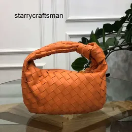 Italy Jodie Hangbag Designer orange cowhide knotted Hobo Lightweight weaving geometry