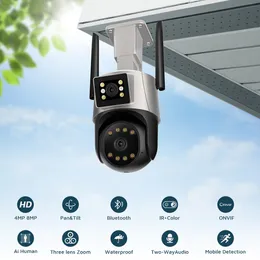 8MP 4K Dual Lens PTZ IP Security Camera Outdoor Waterproof
