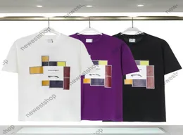 2023 디자이너 남성 T 셔츠 여름 파리 런던 영국 T 셔츠 스트리트 셔츠 여성 고급 컬러 블록 인쇄 tshir2337184