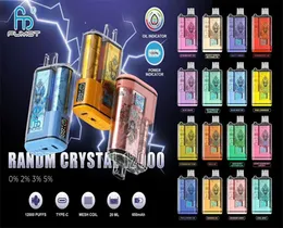 RANDM Crystal 12000 Puffs Rauch Randm 20 ml Einweg-Vape650 mAh Mesh Coil Smart Vape mit Bildschirmanzeige