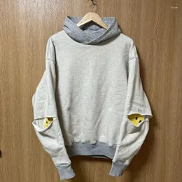 Erkek Hoodies Kapital Kountry Smilie Yaması Tersinir İki Taraflı Gülümseyen Kapüşonlu Sweater