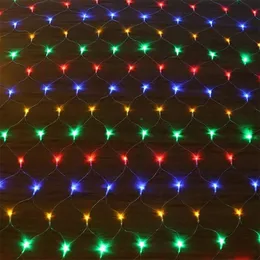 Decorações de Natal Cortina Luz LED Fada String Net Malha Natal 3x2m 200LED UE 220V Festa Casamento Ano Garland Decoração de Jardim Ao Ar Livre 231207