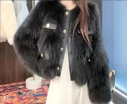 Cappotti invernali di visone di alta qualità Top Fashion da donna Pelliccia finta Cappotto corto nero Elegante Capispalla caldo spesso Nobile Pelliccia finta Donna Giacca streetwear