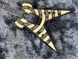 Chińska gitara elektryczna płomień klonowy Top Tremolo System czarny sprzęt 6 sznurków