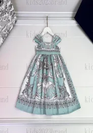 2023 girls embroidery dress court style sleeveless mesh skirt highend girls dresses summer princess dress brand designer kids ple2673194