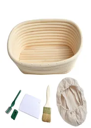 Cesta oval de prova de pão, 25cm, 10 polegadas, forro de linho, cortador de pão, escova de pão coxo para profissional 4436614
